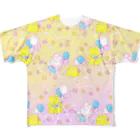 Kotobuki webshop SUZURI店のめるおアンドフレンズ All-Over Print T-Shirt