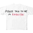 株式会社スガノワークスのplease talk to me in english フルグラフィックTシャツ