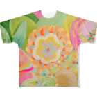 ナマケノノの色とりどりの花 フルグラフィックTシャツ