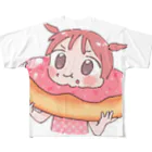 犬プールのドーナツたべ フルグラフィックTシャツ