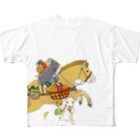 poniponiの馬とヤギ、南国フルーツを収穫 All-Over Print T-Shirt