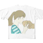 ぱあるとりぼんのだいすきすぎて食べちゃいタイ フルグラフィックTシャツ