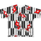 あさやけ洋品店の矢絣紋様と金魚  All-Over Print T-Shirt