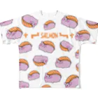 PIKIMONのぴきずし SALMON 総柄T フルグラフィックTシャツ