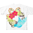 sioriの祝福の鳥 フルグラフィックTシャツ