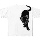 山猫軒の黒猫 フルグラフィックTシャツ