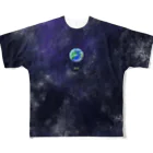 寝不足うさぎの地球-Earth- フルグラフィックTシャツ