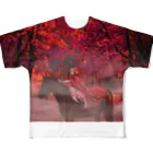 hplkjnyのRed forest(赤い森) All-Over Print T-Shirt