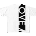 YükaCh!ka(ユカチカ)のLOVE→白抜き フルグラフィックTシャツ