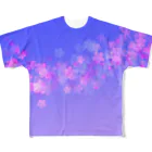 サワネチヒロのショップの夜桜Tシャツ フルグラフィックTシャツ