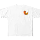 N’s Record(エヌズレコード)の貼り絵風鳥 All-Over Print T-Shirt