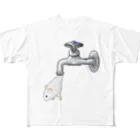 ゆるいドット絵のお店の蛇口からハムスター All-Over Print T-Shirt