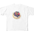 スイちゃんマンのカスタードベリーパイ フルグラフィックTシャツ