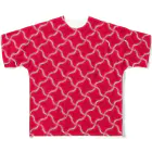 きまぐれノーティのきまぐれWa風「千鳥卍」_紅（ベニ） フルグラフィックTシャツ