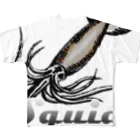 MusicJunkyのsquid(イカ） フルグラフィックTシャツ