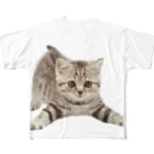 グリーンピース君の自由帳ショップのにゃんにゃん猫 フルグラフィックTシャツ