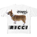 ichiyac designのコーギーリッチ フルグラフィックTシャツ