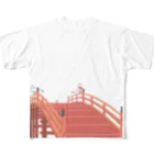 Amiの狐の赤太鼓橋 All-Over Print T-Shirt