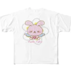 Anela’Eheuの天使のうさぎハピバニちゃん フルグラフィックTシャツ