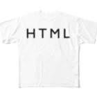 HTMLタグショップのHTML（黒文字） フルグラフィックTシャツ