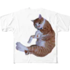 KAIの三日月猫 All-Over Print T-Shirt