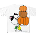 ブドウのハロウィン準備　ニャンコ フルグラフィックTシャツ