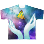 ガマクチのCAUTION IN OUTER SPACE All-Over Print T-Shirt