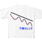 musclerのローソク足(下降) フルグラフィックTシャツ