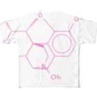 分子構造のコデインの分子構造 フルグラフィックTシャツ