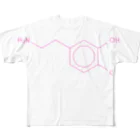 分子構造のドーパミンの分子構造 フルグラフィックTシャツ