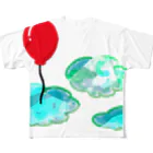 ねこのひげの赤い風船 All-Over Print T-Shirt