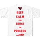 BounceBackAbilityのTRUST THE PROCESS -red- フルグラフィックTシャツ