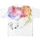 G3idaのお店のインクの足跡/たぬき All-Over Print T-Shirt