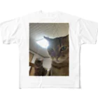 ピースです🍼の猫の自撮り風写真 フルグラフィックTシャツ