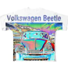 PALA's SHOP　cool、シュール、古風、和風、のVolkswagen Beetle フルグラフィックTシャツ