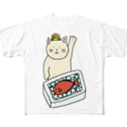 ＋Whimsyの魚市場ねこ All-Over Print T-Shirt