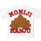 ヘンテコデザイン専門店　SYUNLABOのMOMIJI MANJU All-Over Print T-Shirt