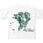 粋屋の💚レトロ風プリント💚    pod head girl シリーズ フルグラフィックTシャツ