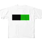 手描きのエトセトラの黒×緑 ２色バイカラー All-Over Print T-Shirt