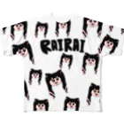 YABACUBE INC. ONLINE SHOPのRAIRAI フルグラフィックTシャツ