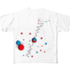 赤と青の引き合う星達 All-Over Print T-Shirt