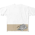 chizuruのねてます。柴犬　モノクロバージョン All-Over Print T-Shirt