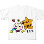 Yu-yuのゆるかわベビーの天使ちゃんgoodnightバージョン フルグラフィックTシャツ