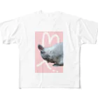 ぽぽこ🐰SHOPのくしくしバニラたん. ハートver All-Over Print T-Shirt