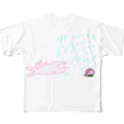 手作り果林の桃饅頭ちゃんとねこ All-Over Print T-Shirt