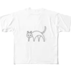 アポロの不思議なイラストのイカク「ネコ」 フルグラフィックTシャツ