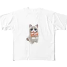 Original CATの【1匹】正面 フルグラフィックTシャツ