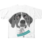 巣喰うアジトのE・ポインター　斑介　犬 フルグラフィックTシャツ