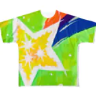 🐶シュナといろいろ🎨の流れ星　(グリーン) フルグラフィックTシャツ