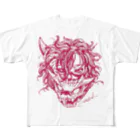 白黒灰脂オリジナルイラストグッズSHOP『熊猫動物園』の鬼面組ガール フルグラフィックTシャツ